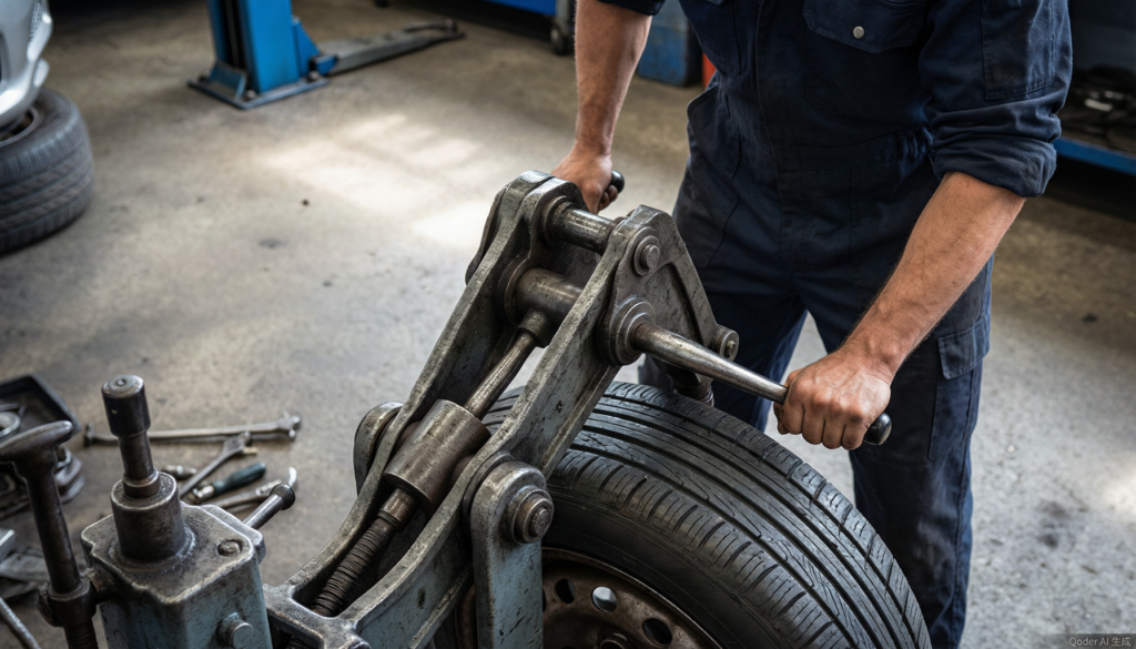 Non-electric manual tire changer operating without power supply